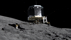 Artists impression of the Philae lander on touchdown. Courtesy of ESA.